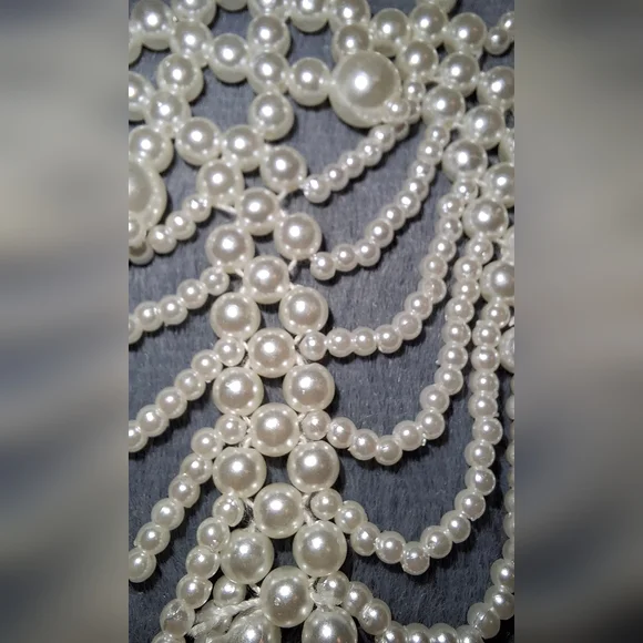 Elegant Faux Pearls Choker Collar Bead Necklace Bohemian Gothic Bridal - Picture 4 of 7